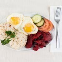 Cornsilog (Corned Beef) · Corned Beef, Plus 2 Scoops of Garlic Rice with 2 Eggs