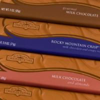 Rocky Mountain Crisp Bar · Smooth, creamy milk chocolate mixed with rice crisp cereal.
