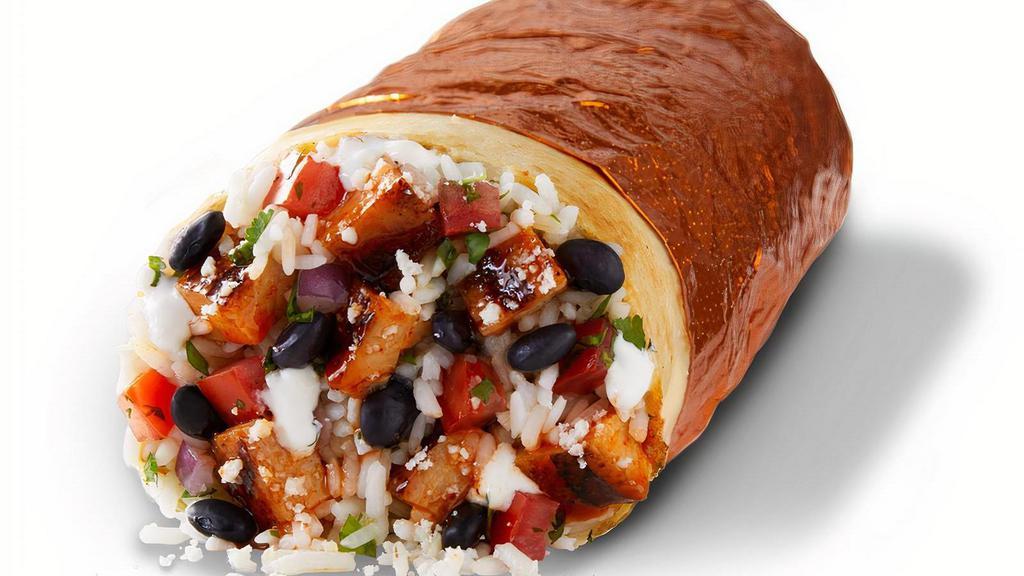 Cholula® Hot & Sweet Chicken Burrito · Cholula® Hot & Sweet Chicken made with Cholula® Original Hot Sauce and real honey paired with pico de gallo, cilantro lime rice, black beans, sour cream, and cotija cheese. [Cal 890]. For additional ingredients or substitutions, please order a Create Your Own Entree.