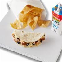 Taco Kids Meal · Kids-sized quesadilla with choice of protein and toppings, plus a side of applesauce, beans,...