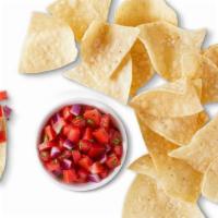 Salsa & Chips · Choice of salsa, served with freshly fried  tortilla chips seasoned with salt and lime. [Cal...