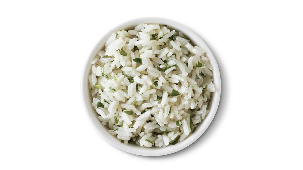 Side Of Cilantro Lime Rice · Long grain white rice cooked in-house and seasoned with lime juice and freshly chopped cilantro. [Cal 190]