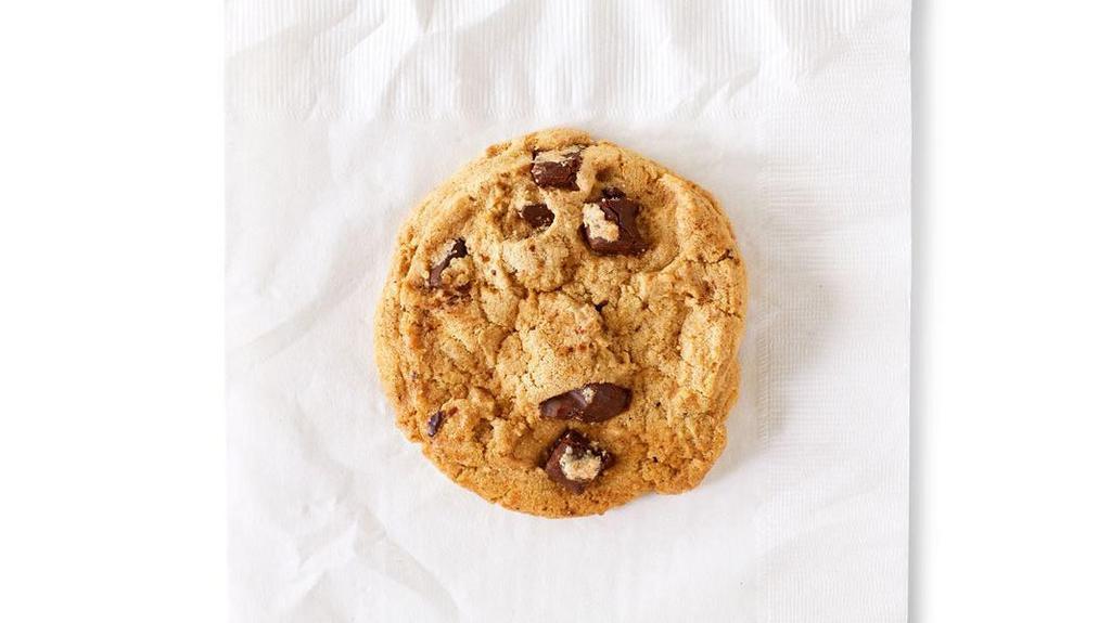 Chocolate Chunk Cookie · Chocolaty deliciousness baked in-house daily. [Cal 280]