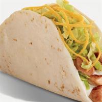 Taco Crunchy Chicken  · A crunchy taco shell filled with Chicken Strips  ,lettuce and shredded cheese.