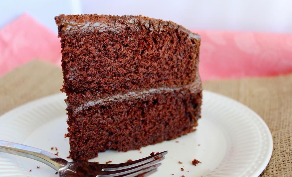 Chocolate Cake · Double layer rich and moist chocolate cake.