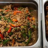 Spicy Basil Minced Chicken · 