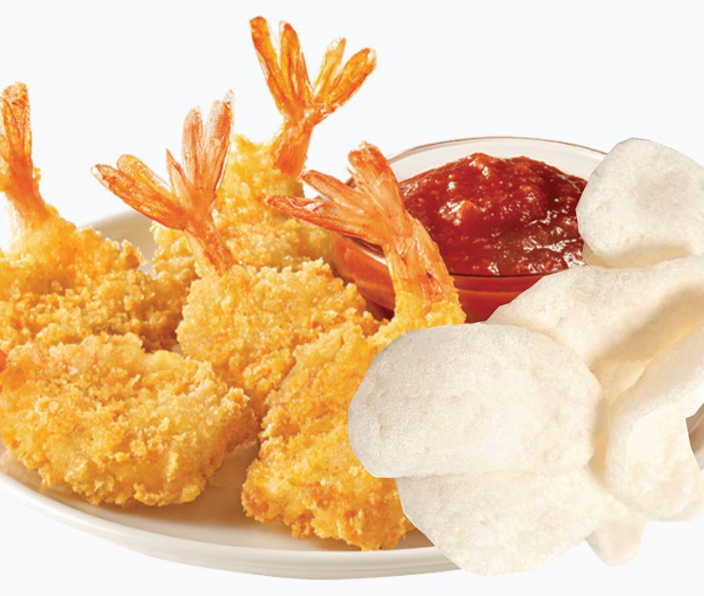 Butterfly Battered Shrimps & Chips · 5 Pieces of Butterfly Battered Shrimps and Shrimp Chips