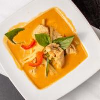 Red Curry · Bamboo shoots, basil and bell peppers.