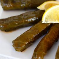 Dolma (Grape Leaves) (1 Piece) · Tended grape leaves stuffed with vegetables and rice.