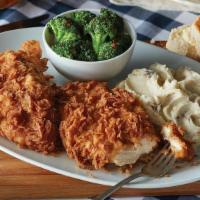 Sunday Homestyle Chicken® · Two boneless chicken breasts hand-dipped in our special buttermilk batter, then deep-fried t...