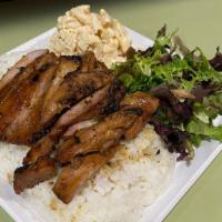 Mix Hawaiian Plate · Hawaiian Style Marinated BBQ Grilled Chicken, White Steamed Rice, Small scoop of our Hawaiia...
