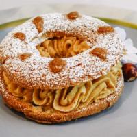 Paris-Brest · Puff dough , hazelnut ganache and hazelnut chunks