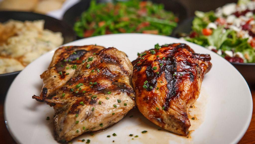 Wood Grilled Chicken Dinner · Wood Grilled Chicken Breasts ( BBQ or Lemon Rosemary )