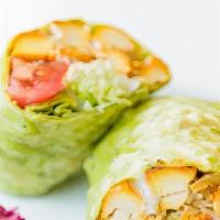 Chicken Wrap · Served with pickled cabbage and pepperoncini.