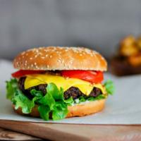 Cheese Burger · Classic style burger with lettuce, tomatoes, and ketchup and cheese.