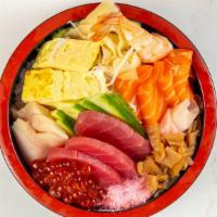Chirashi Bowl · Chef's choice of sashimi over steamed rice.