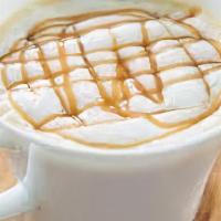 Caramel Mach · Espresso, Milk, Vanilla, and Gooey Caramel layered to perfection!