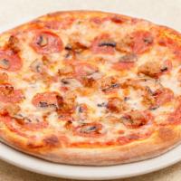 Brooklyn Pizza · Pepperoni, Italian sausage, mushrooms.