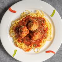 Spaghetti Meatballs · With our classic marinara sauce.