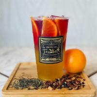 Vanilla Sky · A tangerine green tea with fresh oranges, peach and vanilla flavoring; topped with a OGV fru...