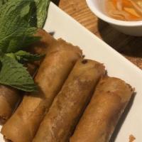 Spring Rolls (2) · Steamed pork, shrimp, rice vermicelli, lettuce,
beansprouts, and shredded mint wrapped in so...