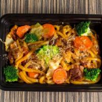 Chicken Yaki Udon · Includes stir-fried noodles, chicken and vegetables.