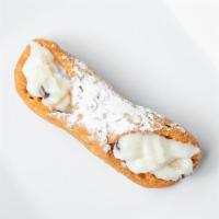 Cannoli · Pastry tube filled with delicate cream and chocolate bits.