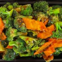 Garlic Broccoli · Broccoli stir-fried with garlic sauce. served with steamed rice.