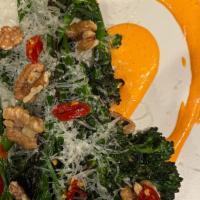 Spicy Roasted Broccolini · Fire Roasted Broccolini, Calabrian Chili Aioli, Shaved Parmesan, Toasted Walnuts