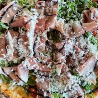 Thin - Modena · Garlic Oil, Mozzarella, Melted Leeks, Cherry Tomatoes, Arugula, Prosciutto, Shaved Parmesan,...