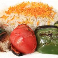 Veggie Kabab · Combination of assorted veggies (tomato, onion, mushroom, zucchini, green bell pepper, & mus...