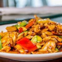 Kung Pao Sauce · Spicy. Mushroom, water chestnut, peanuts, bell pepper & onion.