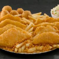 16 Pieces Of Fish · Choice of 2 types. Includes 2 Sides and 4 rolls.