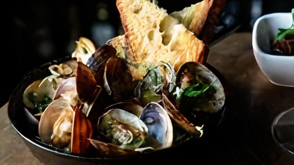 Clams · sherry, sliced garlic & toast