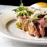 Brioche, Prosciutto, Gruyère & Egg · *Consuming raw or undercooked meats, poultry, seafood, shellfish, or egg may increase your r...