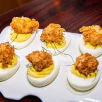 Fried Chicken Deviled Eggs · 