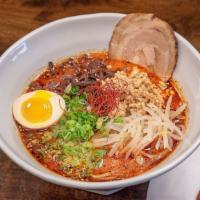 Spicy Tan-Tan Ramen · NOODLES: Japanese noodles (wheat + egg) || BROTH: stock from chicken bone & fish + tan-tan b...