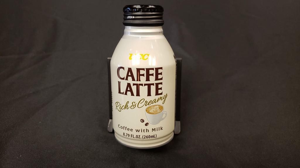 Ucc Caffe Latte, 260Ml · Imported from Japan, this canned coffee-&-milk beverage is rich & creamy | Serve well-chilled; do not heat, freeze or shake can before opening | Ingredients: water, whole milk, sugar, coffee, concentrated milk, whole milk powder, maltodextrin, sucrose fatty acid esters, salt, polyglycerol esters of fatty acids, carrageenan | Allergies: milk.
