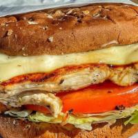 Chicken Breast Sandwich · Grilled chicken breast with Swiss cheese on french roll with mayo, lettuce & tomato.