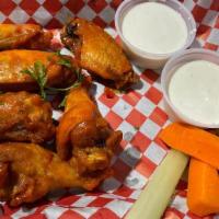 Buffalo Wings 6 · Juicy wings smothered in our famous wing sauce, Mild, Medium, Spicy, Buffayaki or Lemon Pepp...