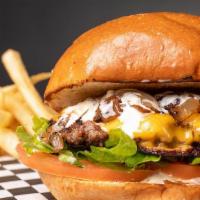 Bud'S Cheeseburger · Juicy grilled beef burger smashed to perfection on a toasted potato bun with American cheese...