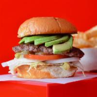 Bud'S Avocado Burger Combo · Juicy grilled beef burger smashed to perfection on a toasted potato bun with fresh avocado, ...