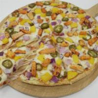Mango Habanero Pizza Twist · This Pizza has our signature mango habanero sauce, fresh diced mozzarella cheese, crisp red ...
