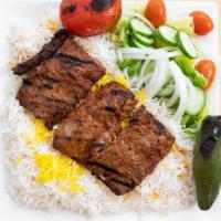 Beef Barg (Filet Minon) · Tender filet steak marinated to perfection. Served with rice and salad.