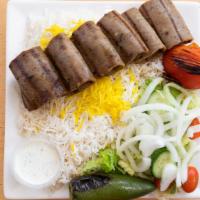  Gyro Platter · Marinated beef and lamb, served with rice & salad.