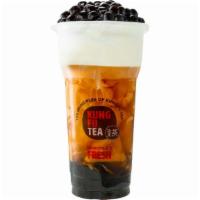 Black Tea Wow Milk Cap · Black Tea with Brown Sugar as the sweetener
**Including  Boba and Milk Cap
