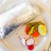 Super Burrito  · Rice beans your choice of meat onions cilantro salsa cheese and sour cream