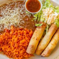 Flautas  · 1 Corn tortilla rolled taquito with your choice of meat 
Lettuce Mexican cheese salsa sour c...