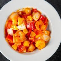 Sweet And Sour Shrimp · Deep fried shrimp with red bell peppers, onions and pineapple in a sweet and sour sauce.
