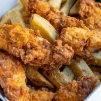 Chicken Tenders · Fried Marinated Chicken & House Cut Fries
NOT AVAILABLE SAT & SUN 10AM-2PM